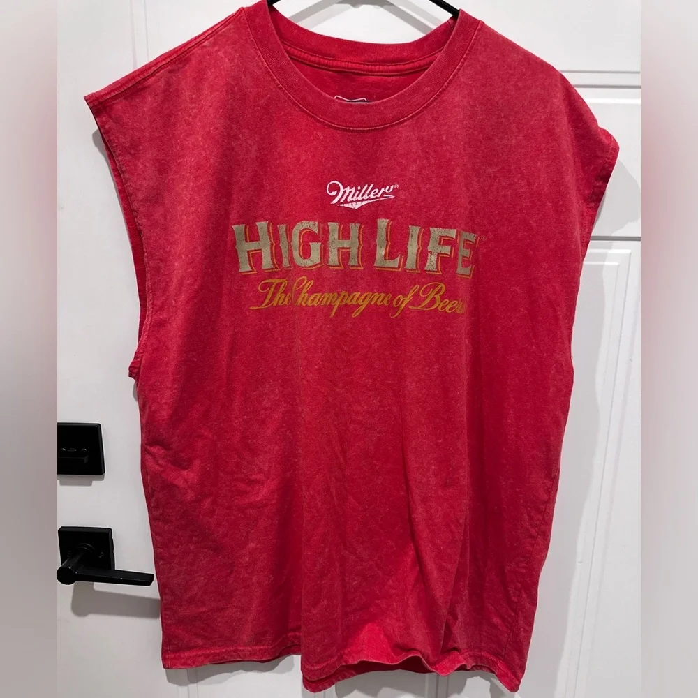 Miller High Life Red Sleeveless Muscle Tank - Picture 1 of 4